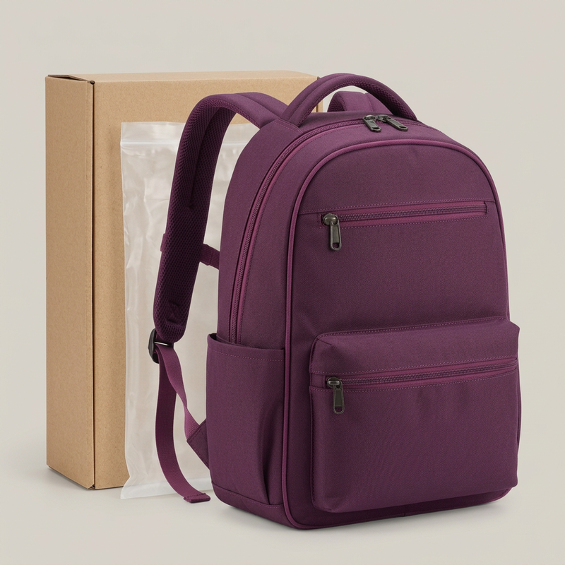 Plum Dual-Pocket Daily Backpack