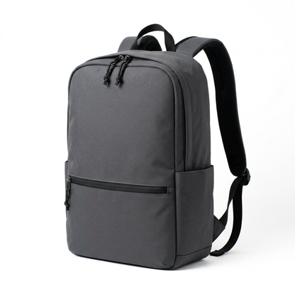 Charcoal Minimalist Commuter Backpack concept: white-background concept hero