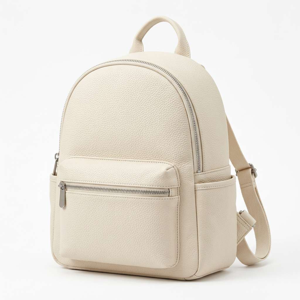 Cream Rounded City Mini Backpack concept: white-background concept hero
