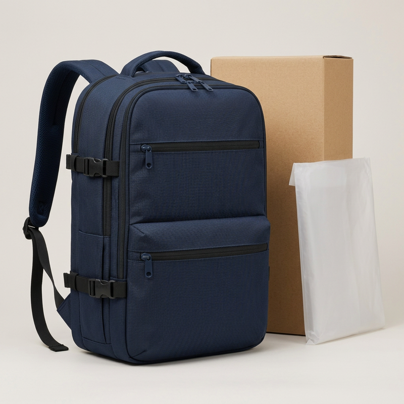 Navy Structured Travel Backpack