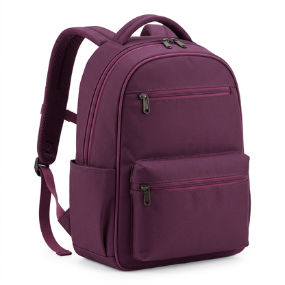Plum Dual-Pocket Daily Backpack concept: white-background concept hero